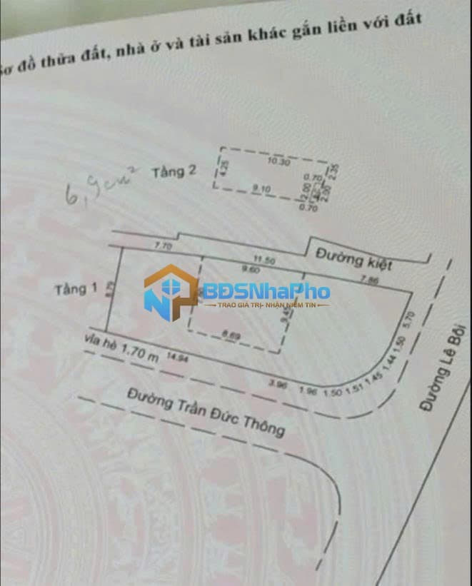 CHO THUÊ LÔ GÓC LÊ BÔI - TRẦN ĐỨC THÔNG 262M2 - Ảnh 2